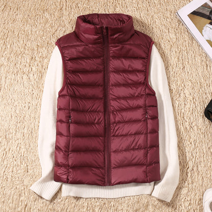 Women Sleeveless Ultra Light Slim Windproof Warm Vest