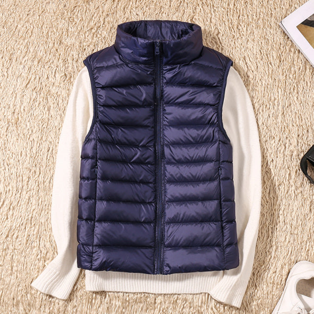 Women Sleeveless Ultra Light Slim Windproof Warm Vest