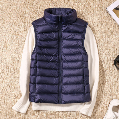 Women Sleeveless Ultra Light Slim Windproof Warm Vest