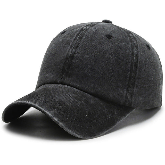 Women Men Washed Cotton Baseball Casual Snapback Cap