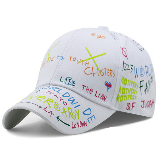 Letter Print Snapback Women Graffiti Hat