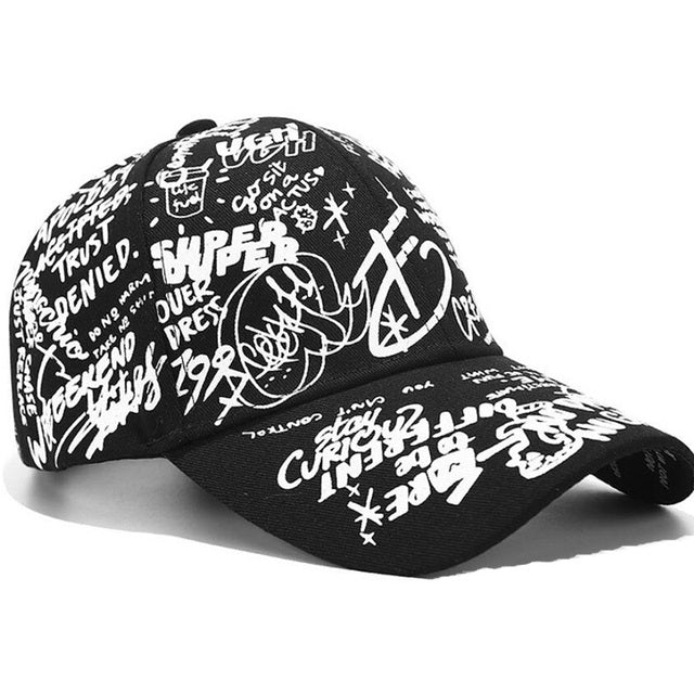 Letter Print Snapback Women Graffiti Hat