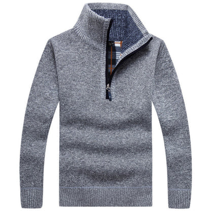 Men Thick Warm Knitted Pullover Sweater Solid Fashion Turtleneck Sweaters