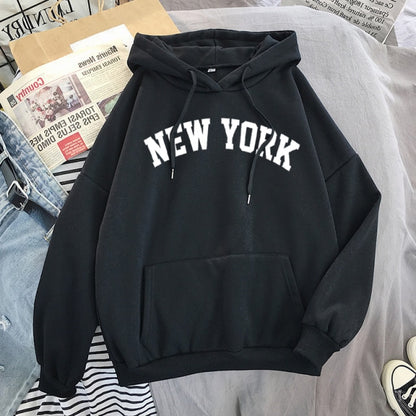 NEW Women NEW YORK Printing Cotton Thicken Warm Hoodies