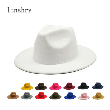 Women Fedoras Big Brim Style Vintage Hats