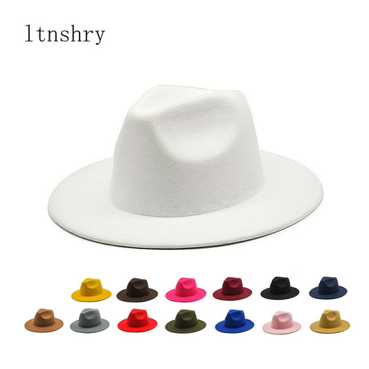 Women Fedoras Big Brim Style Vintage Hats