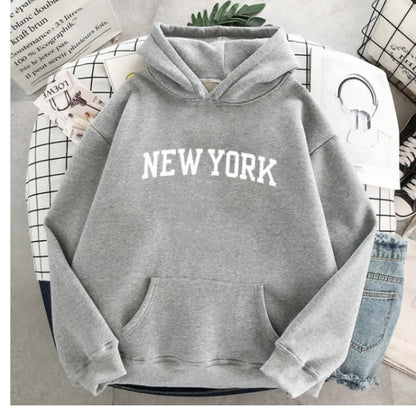 NEW Women NEW YORK Printing Cotton Thicken Warm Hoodies
