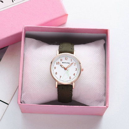 Women New Fashion Bracelet Finger Heart Watch Set