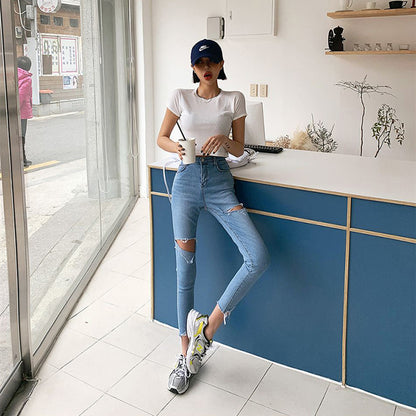 Women Slim Pencil High Waist Pants