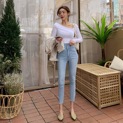 Women Slim Pencil High Waist Pants