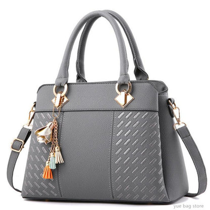 Women Leather Tassel Totes Bag