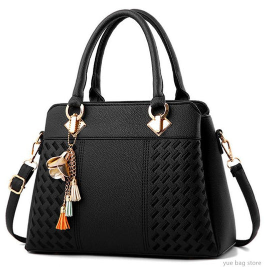 Women Leather Tassel Totes Bag