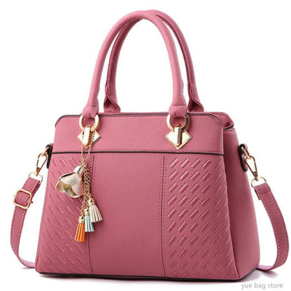 Women Leather Tassel Totes Bag