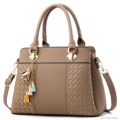 Women Leather Tassel Totes Bag