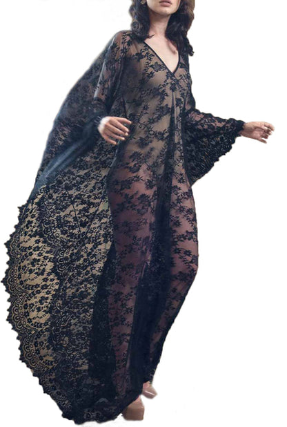 Women Lace Chiffon Kaftan Kimono Beach Bikini Cover Up