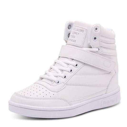 Women Breathable High Top Casual Leather Sneakers