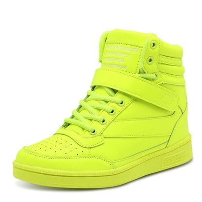 Women Breathable High Top Casual Leather Sneakers