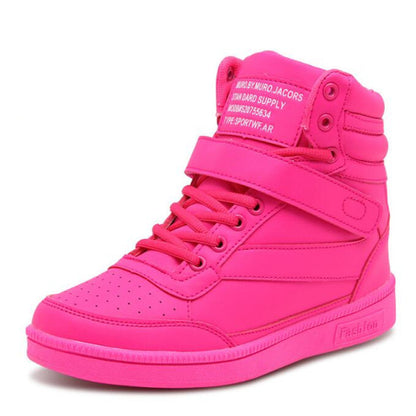 Women Breathable High Top Casual Leather Sneakers