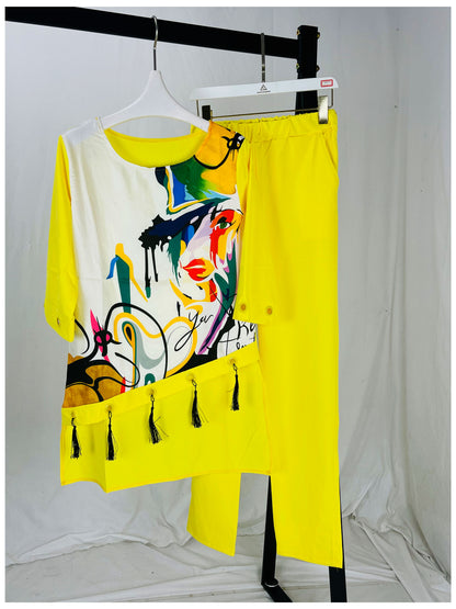 Women 2 Piece Printed Designer Top & Pant Set