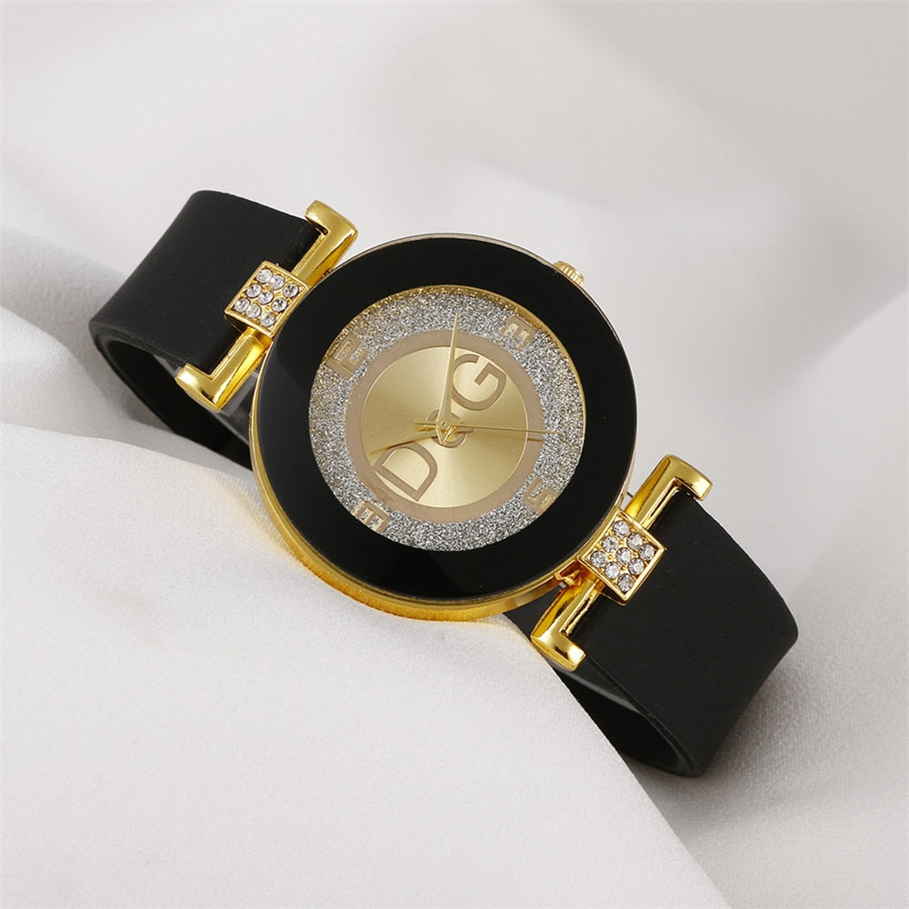 Simple Quartz Minimalist Design Silicone Strap Wristwatch