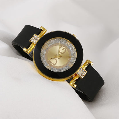 Simple Quartz Minimalist Design Silicone Strap Wristwatch