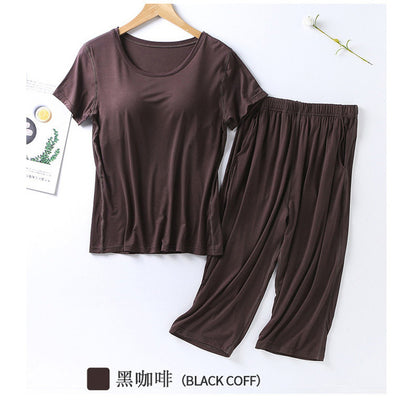 Summer New Short-Sleeved Cropped Trousers Plus Size