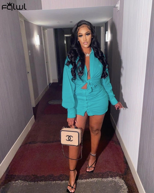 Women Two Piece Crop Top and Skirt Set