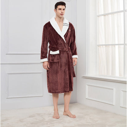 Men Fleece Women Warm + Belt House Robe