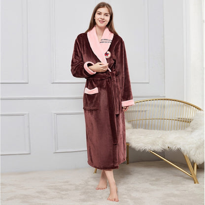Men Fleece Women Warm + Belt House Robe