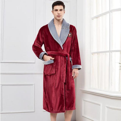 Men Fleece Women Warm + Belt House Robe