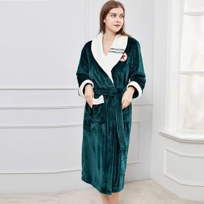 Men Fleece Women Warm + Belt House Robe