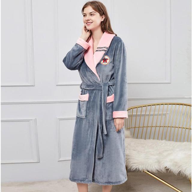 Men Fleece Women Warm + Belt House Robe
