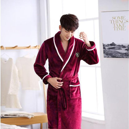 Men Fleece Women Warm + Belt House Robe