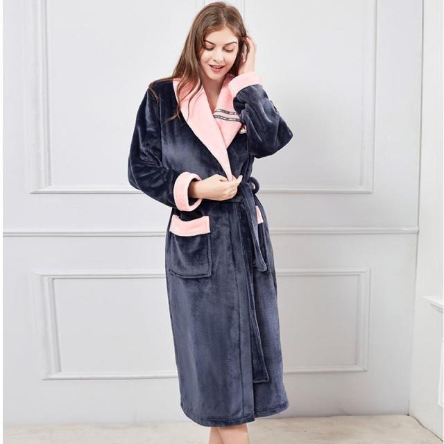 Men Fleece Women Warm + Belt House Robe
