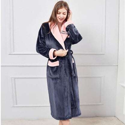 Men Fleece Women Warm + Belt House Robe
