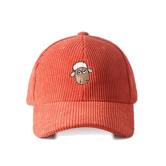 Women Cap Corduroy Cute Embroidery Cotton Snapback Fashion Cap