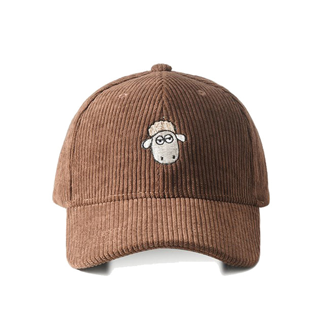 Women Cap Corduroy Cute Embroidery Cotton Snapback Fashion Cap