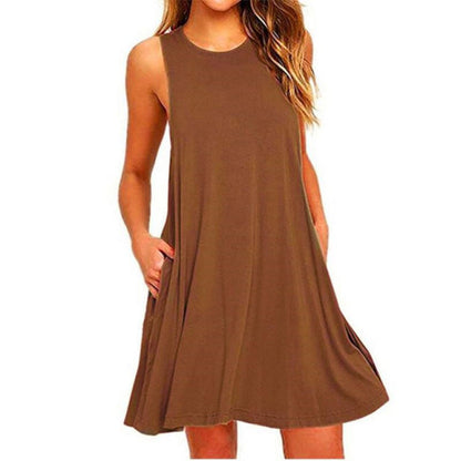 Women Mini Tank Slim Solid Fit Dress