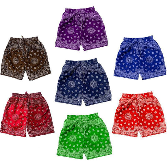 New Men Flower Retro Floral Straight Loose Beach Three-Point Shorts