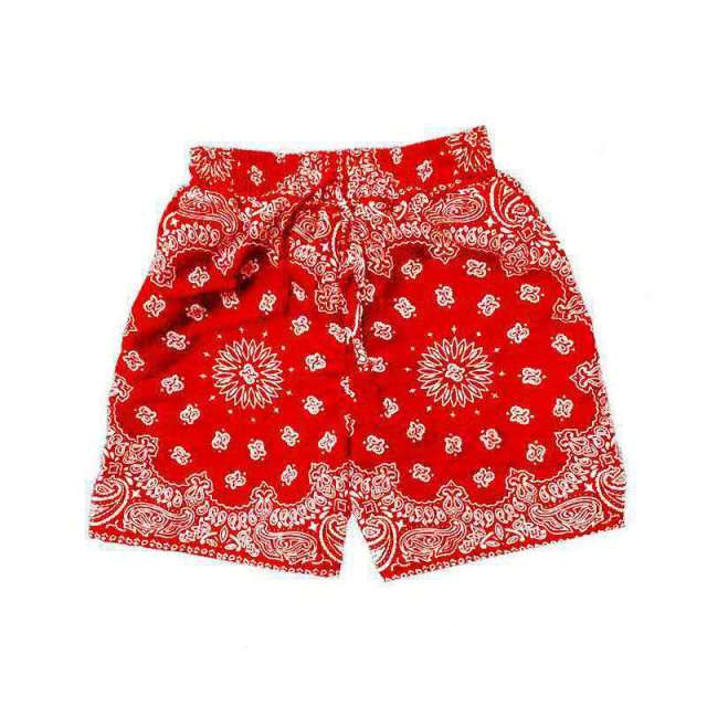 New Men Flower Retro Floral Straight Loose Beach Three-Point Shorts