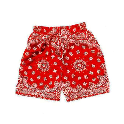 New Men Flower Retro Floral Straight Loose Beach Three-Point Shorts
