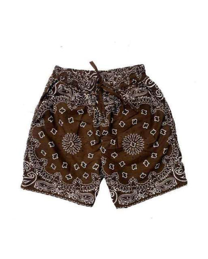New Men Flower Retro Floral Straight Loose Beach Three-Point Shorts
