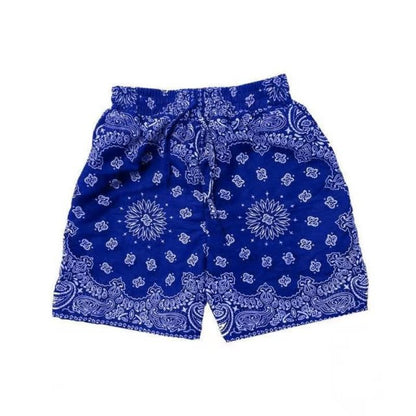 New Men Flower Retro Floral Straight Loose Beach Three-Point Shorts