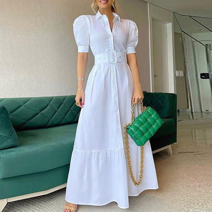 Vintage Puff Sleeve Women Party Maxi Dress