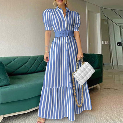 Vintage Puff Sleeve Women Party Maxi Dress
