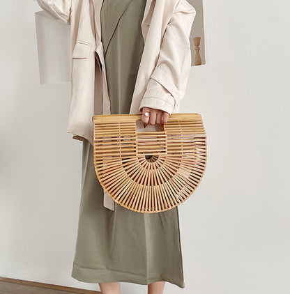 Women Elegant Weave Tote Handbag