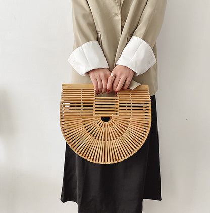 Women Elegant Weave Tote Handbag