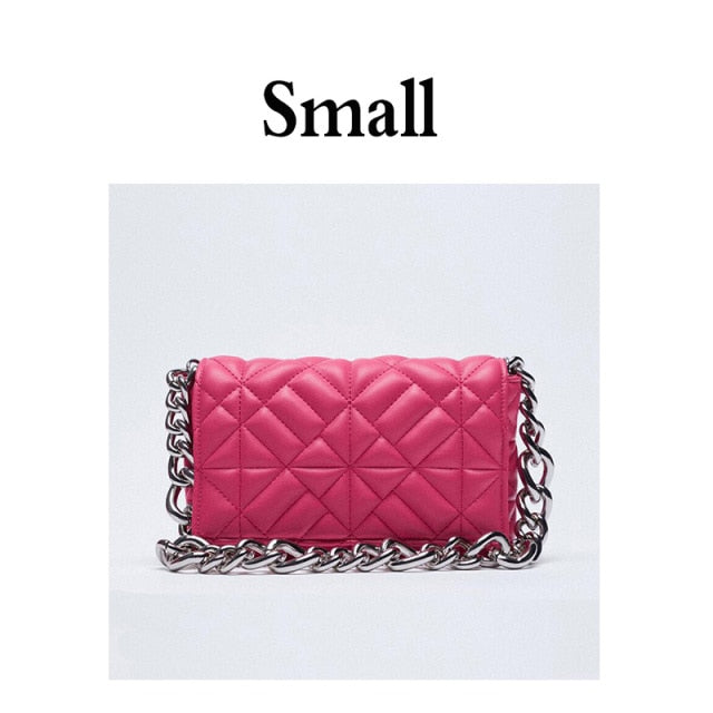 Women Shoulder Bags 2020 Thick Chain Quilted Shoulder Bag