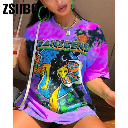 Oversized Women Graphic Top Shirt