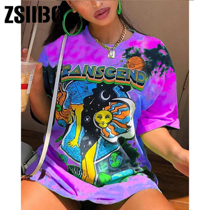 Oversized Women Graphic Top Shirt